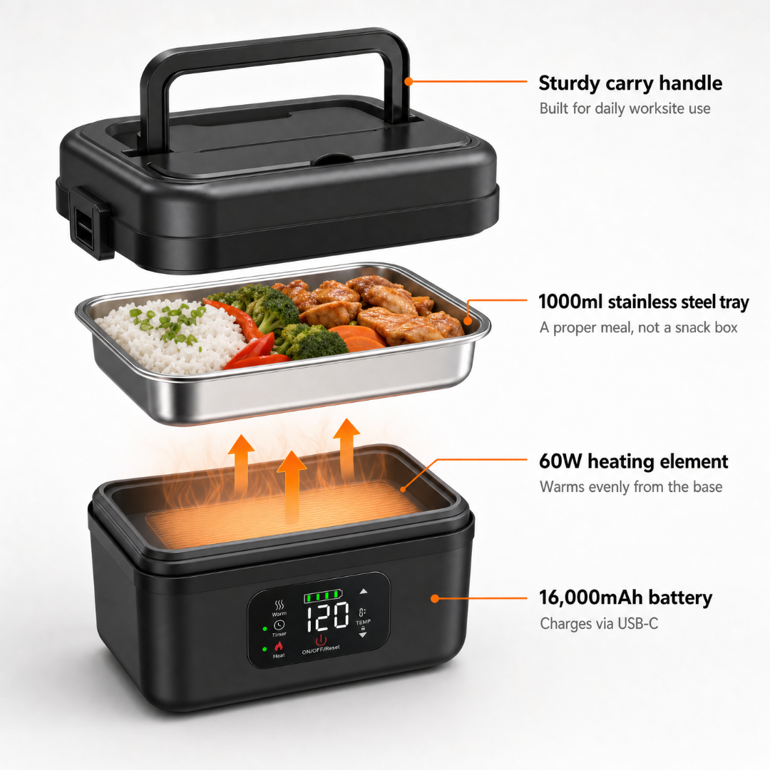 Steel Grip Heating Lunchbox