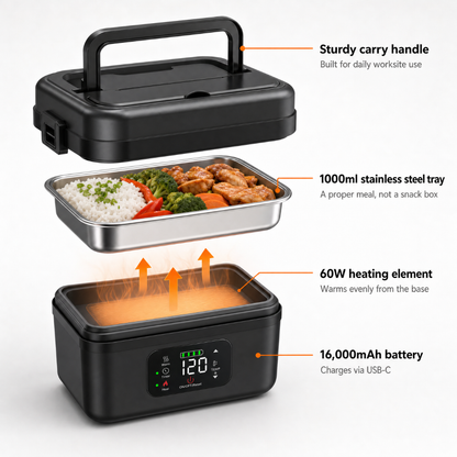 Steel Grip Heating Lunchbox